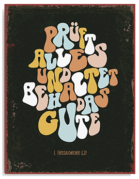 Metallschild groß – Jahreslosung Letter schwarz Metallschild groß - Letter schwarz