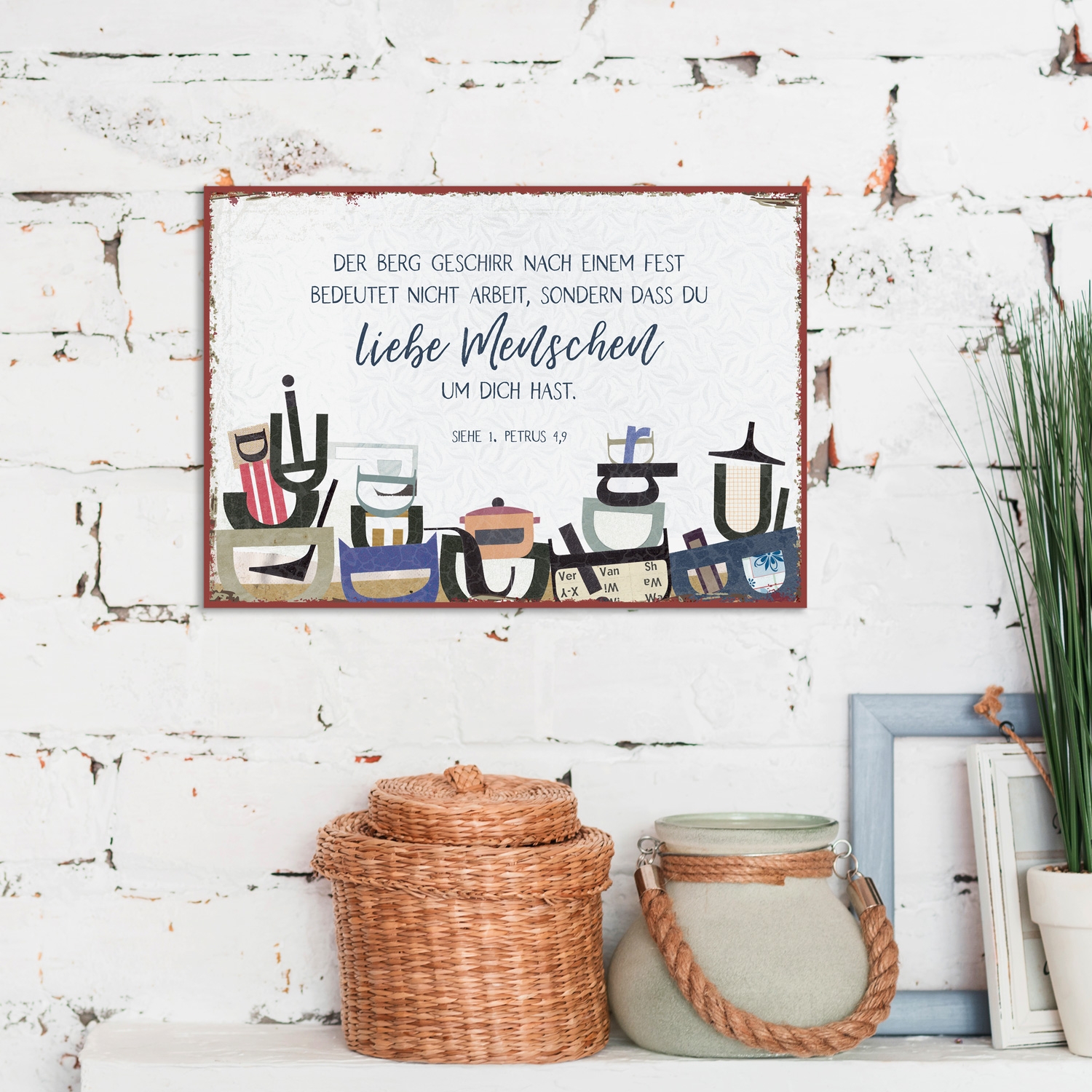 Metallschild klein - Geschirr Metallschild klein - Geschirr