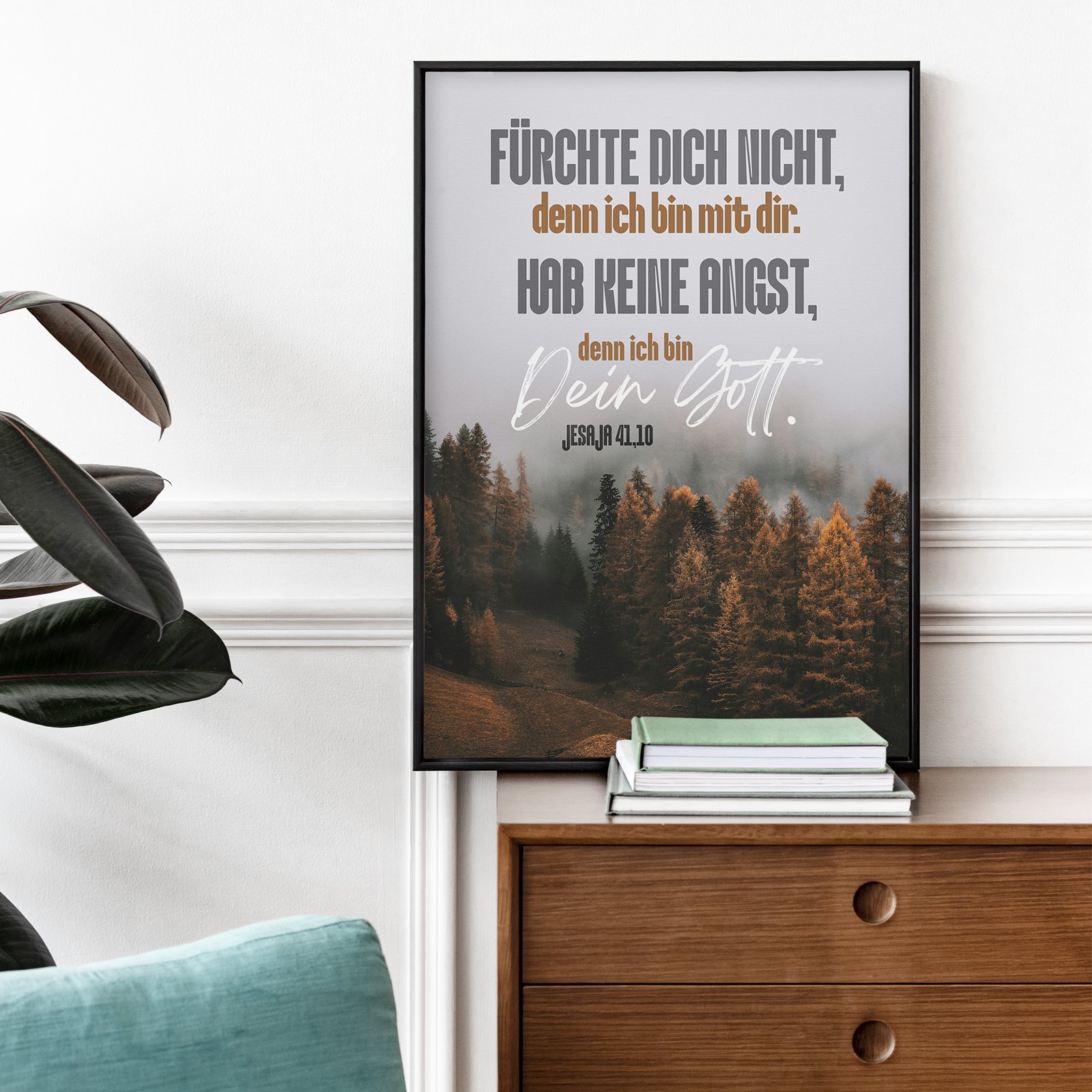 Poster - Jahreslosung 2027 - Fürchte dich nicht - Wald im Nebel