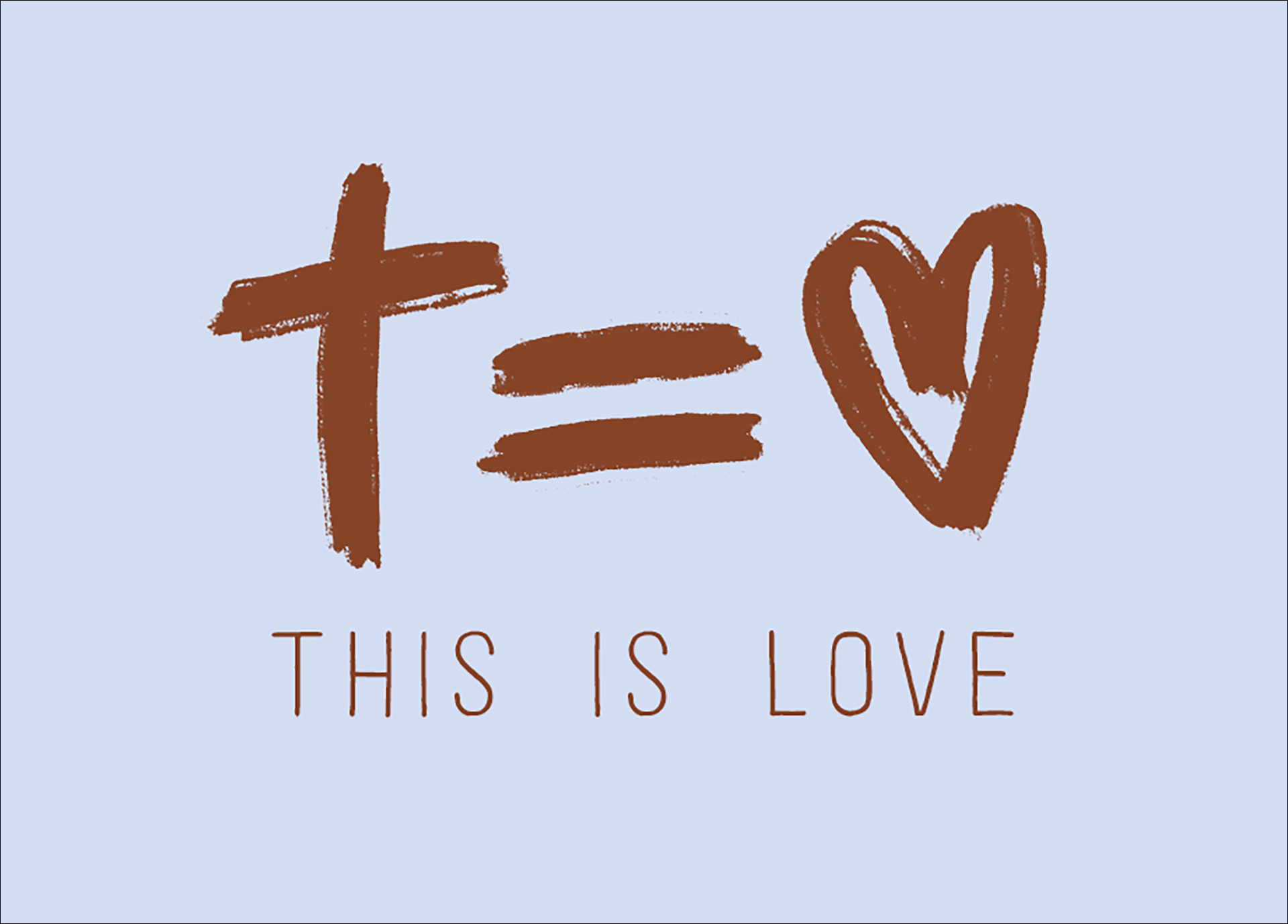 Minigrußkarte - Kreuz und Herz - This is love
