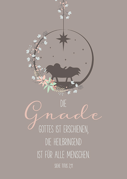 Postkarte - Gnade ist erschienen (Krippe)