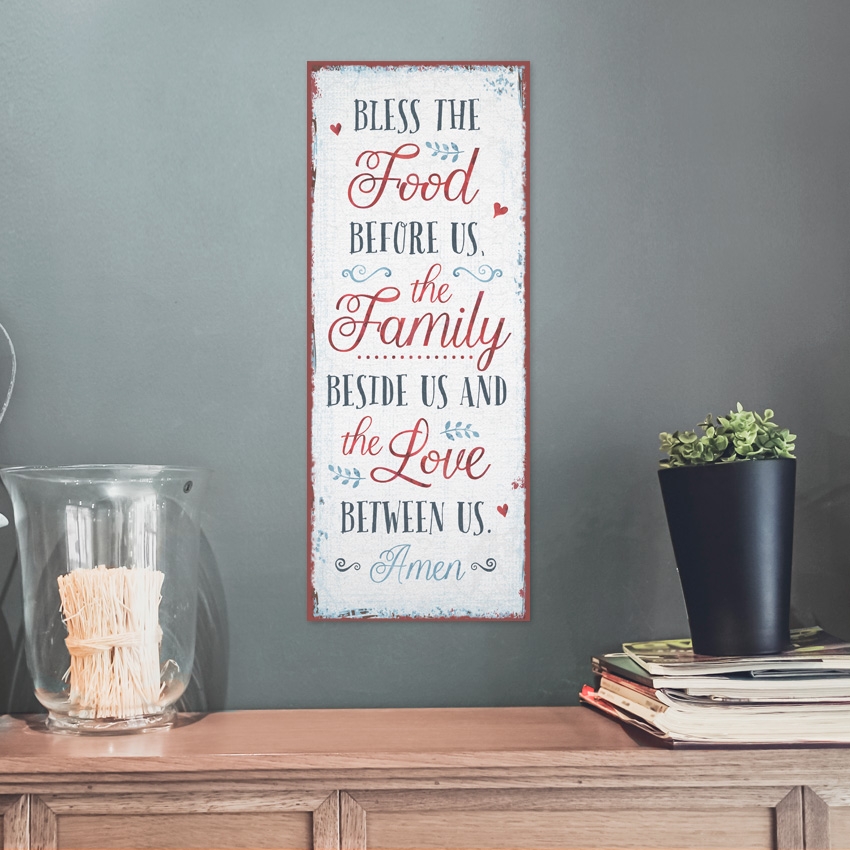 Metallschild lang - Bless the food before us Metallschild lang - Bless the food before us