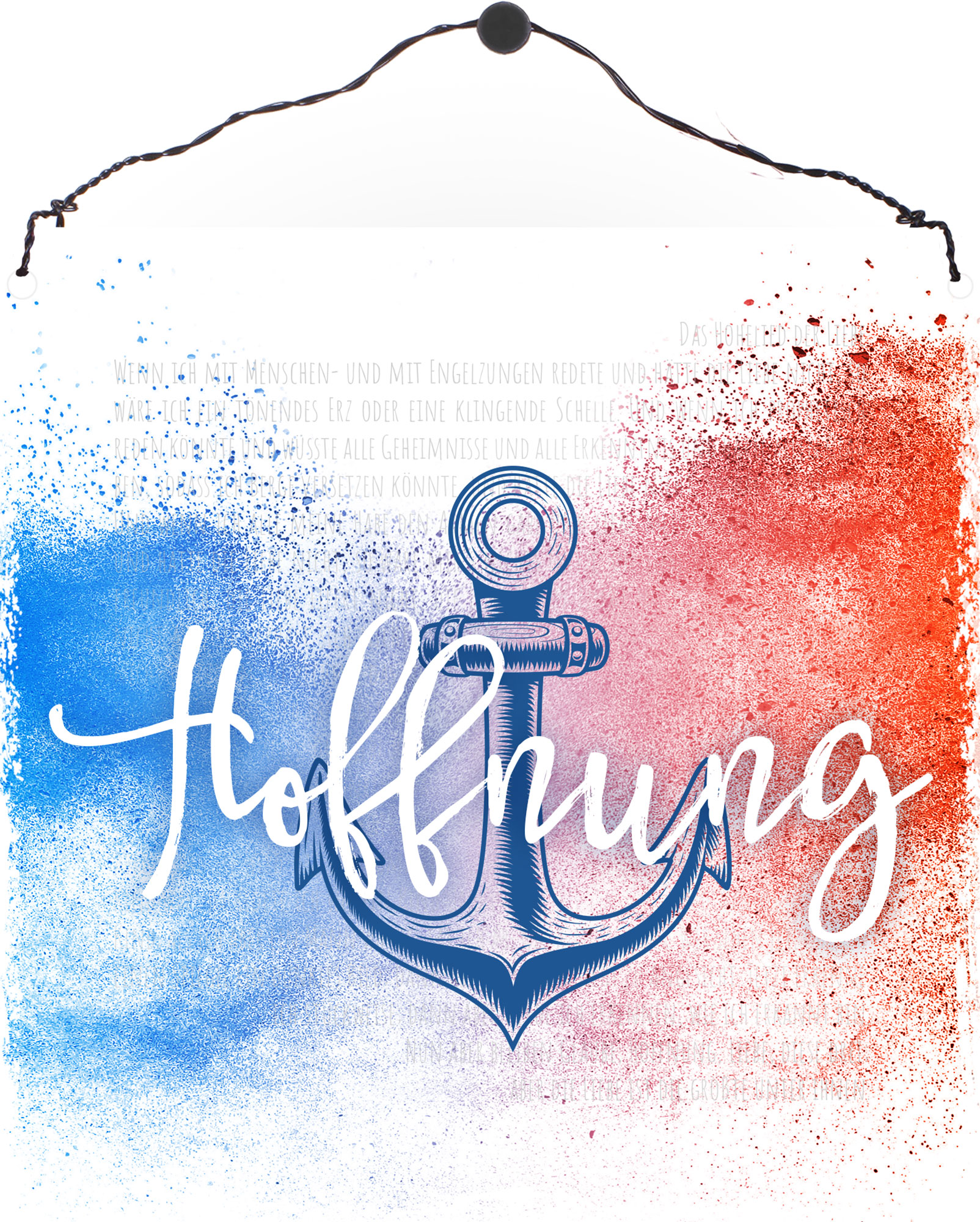 Holzschild quadratisch – Hoffnung Holzschild klein - Hoffnung