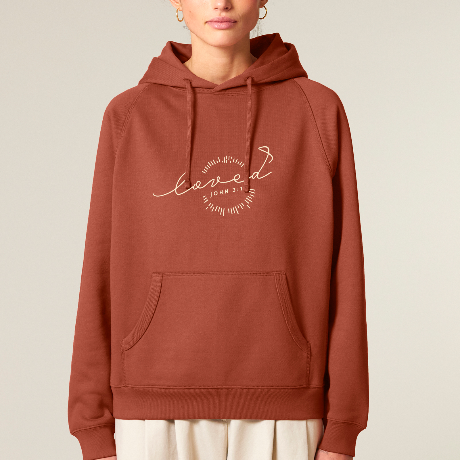Hoodie loved (braun)-S