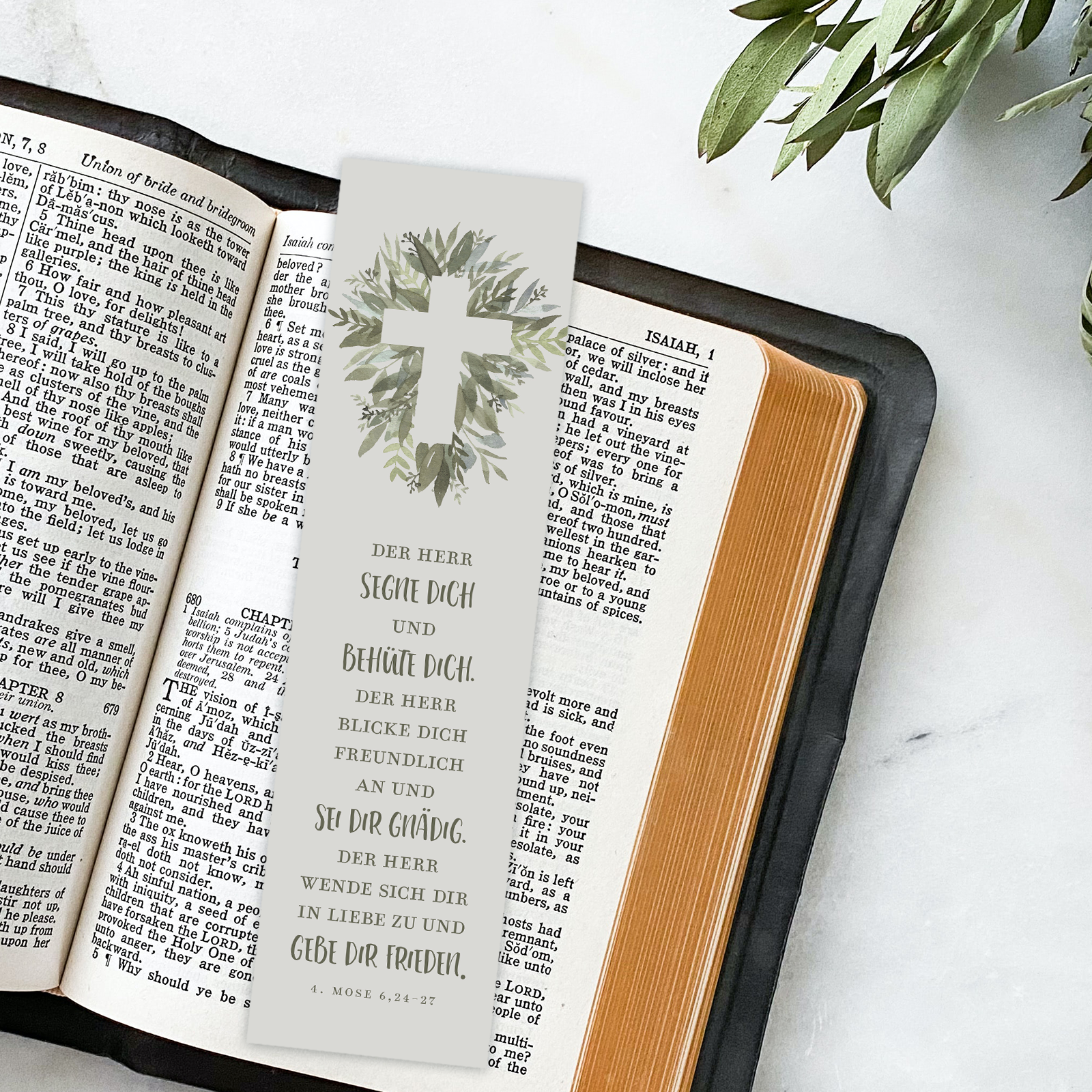 Segenszeichen - Der Herr segne dich (Kreuz, aquarell)