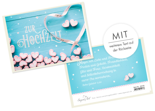 Faltkarte - Zur Hochzeit - Frieden und Geduld Faltkarte - Zur Hochzeit - Frieden und Geduld
