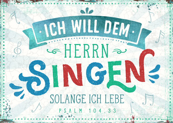 Postkarte - Dem Herrn singen