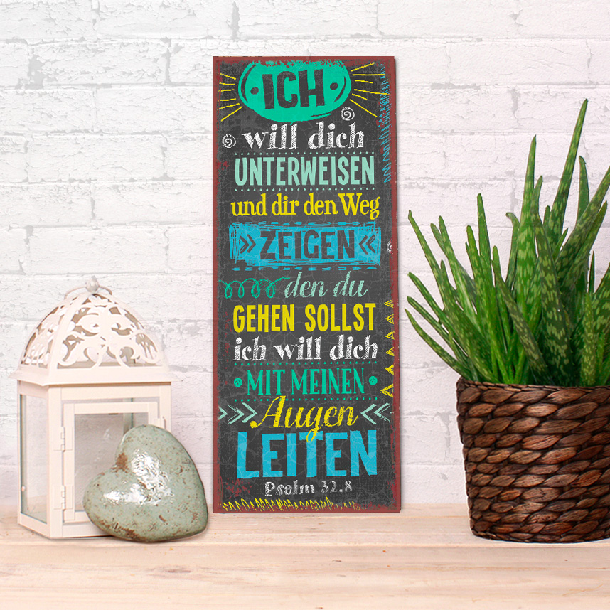 Metallschild lang - Ich will dich leiten Metallschild lang - Ich will dich leiten