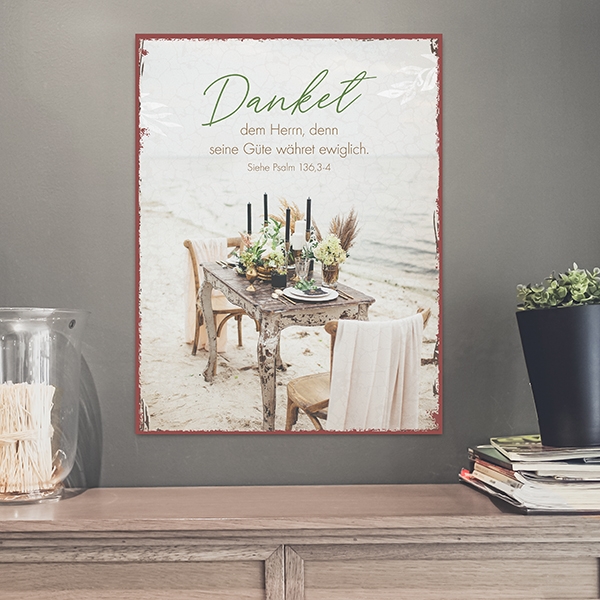 Metallschild groß - Danket dem Herrn Metallschild groß - Danket dem Herrn