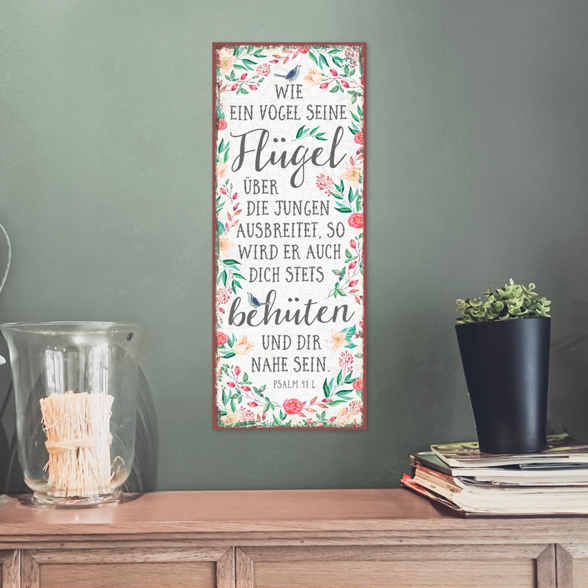 Metallschild lang - Wie ein Vogel Metallschild lang - Wie ein Vogel