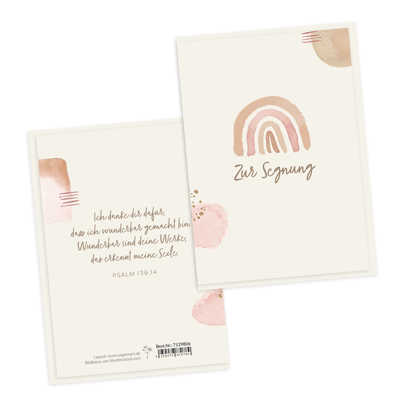 Faltkarte - Zur Segnung (Regenbogen, aquarell)