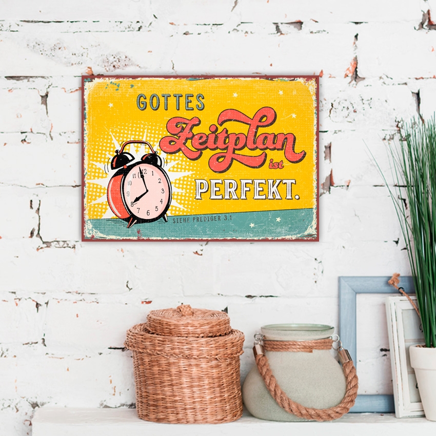 Metallschild klein - Gottes Zeitplan Metallschild klein - Gottes Zeitplan