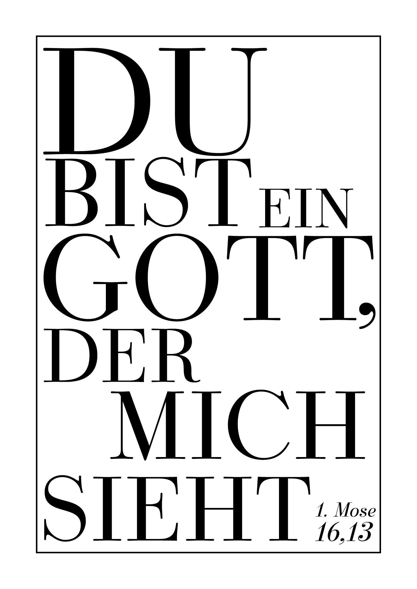 Poster - Ein Gott, der mich sieht (Typografie) – Jahreslosung 2023