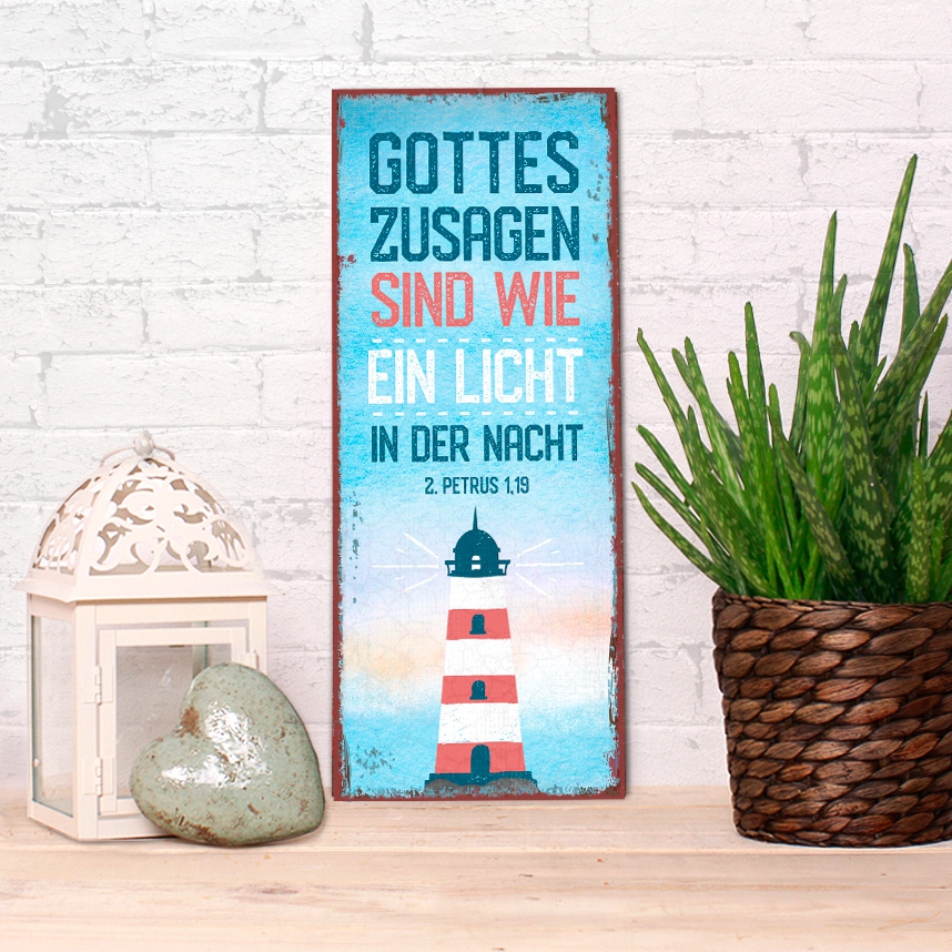 Metallschild lang - Gottes Zusagen Metallschild lang - Gottes Zusagen