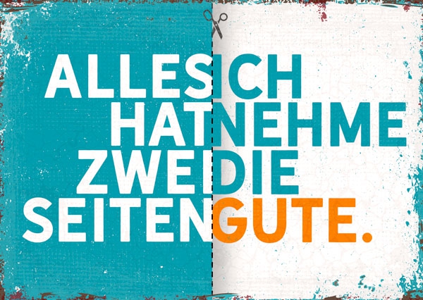 Postkarte - Alles hat zwei Seiten Postkarte - Alles hat zwei Seiten