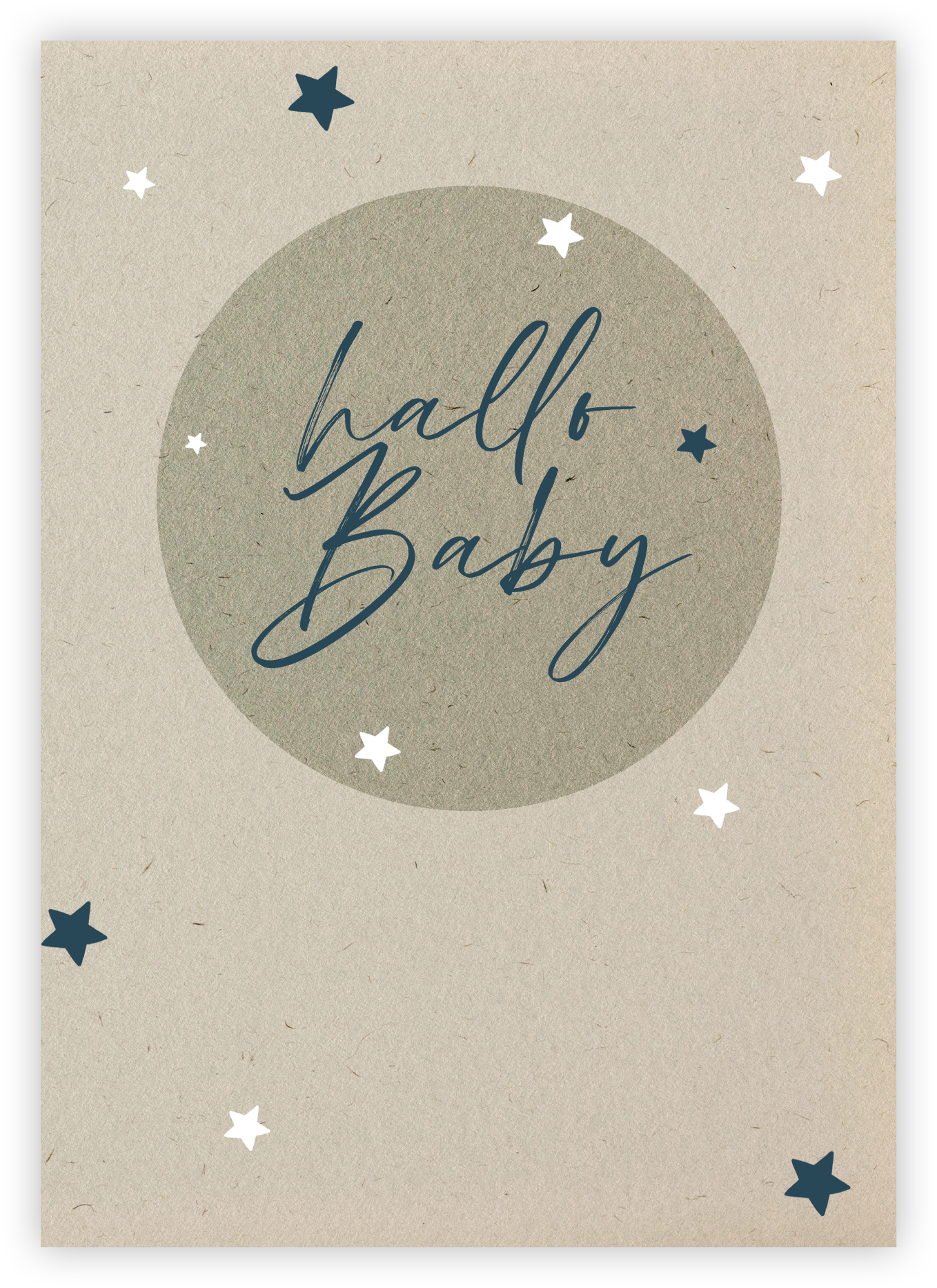 Faltkarte Naturpapier - Hallo Baby (Geburt)