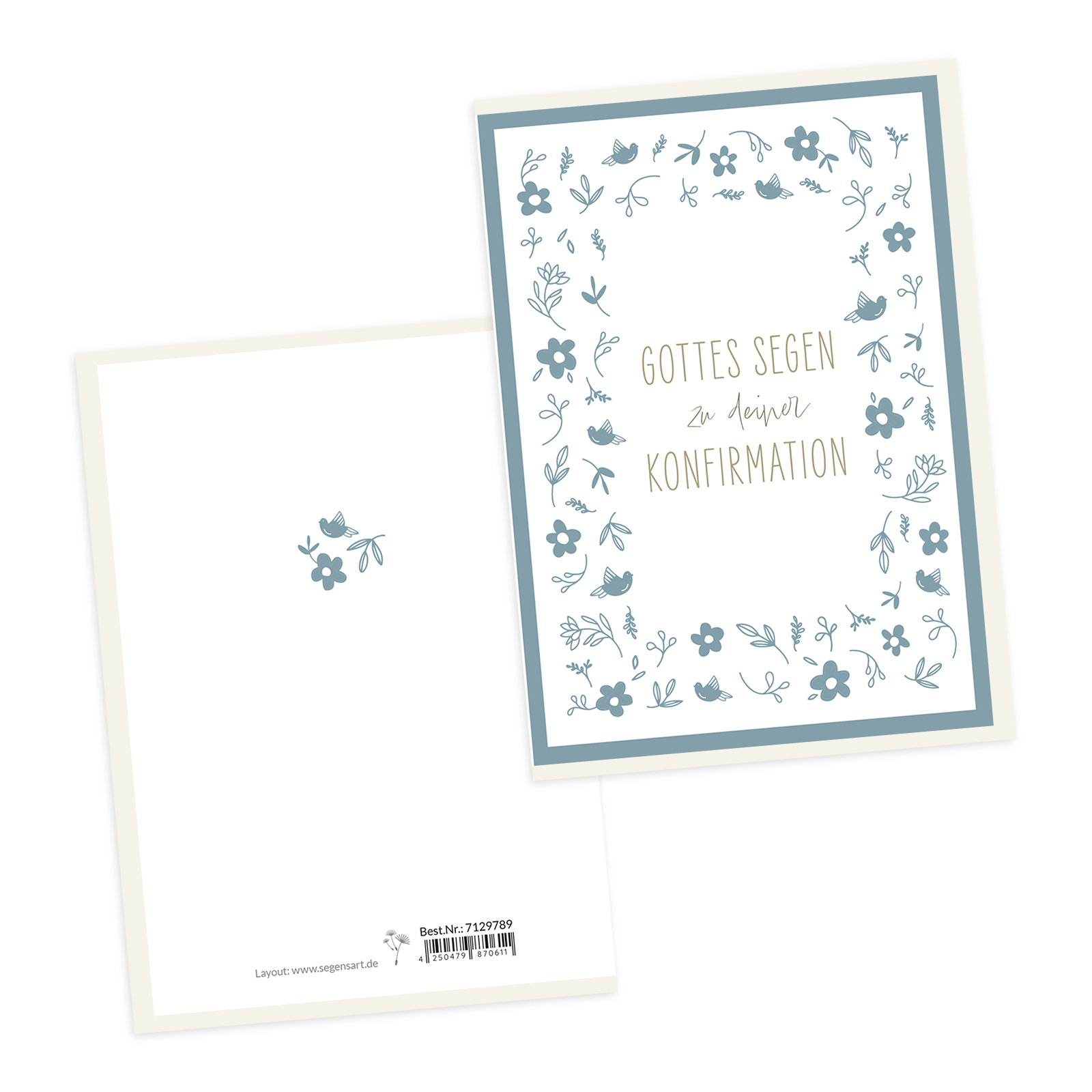 Faltkarte - Zur Konfirmation (Blumen, aquarell)