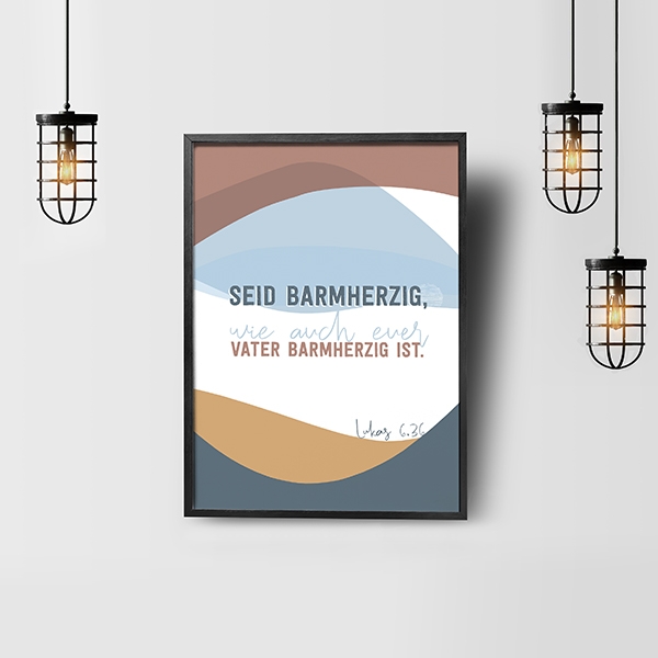 Poster - Jahreslosung 2021 (blau orange)