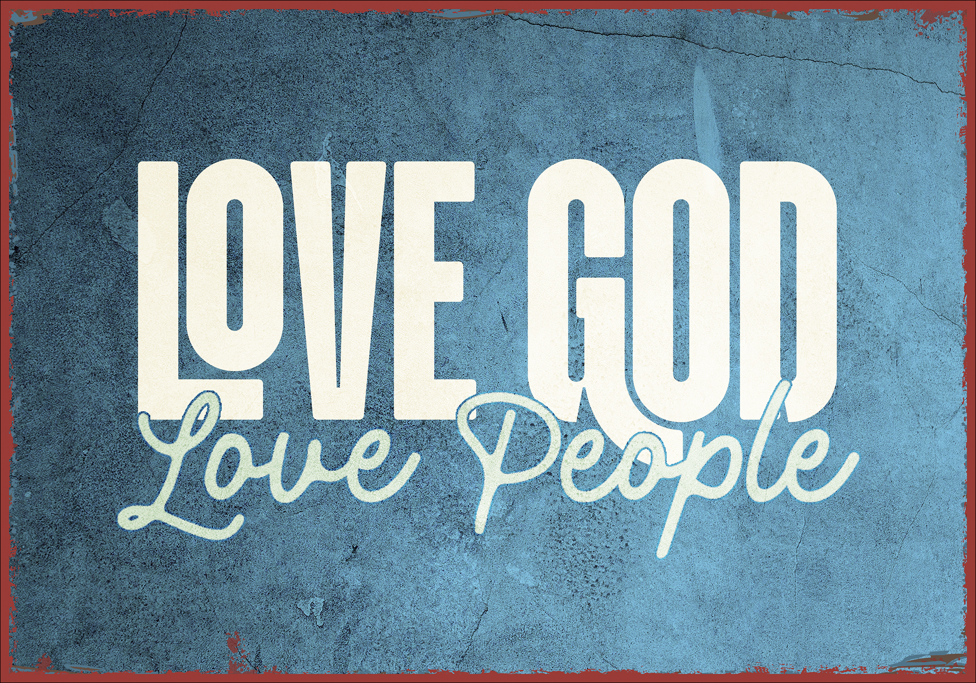 Metallschild klein - Love God. Love People.