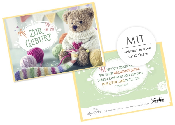 Faltkarte - Zur Geburt (Teddy)