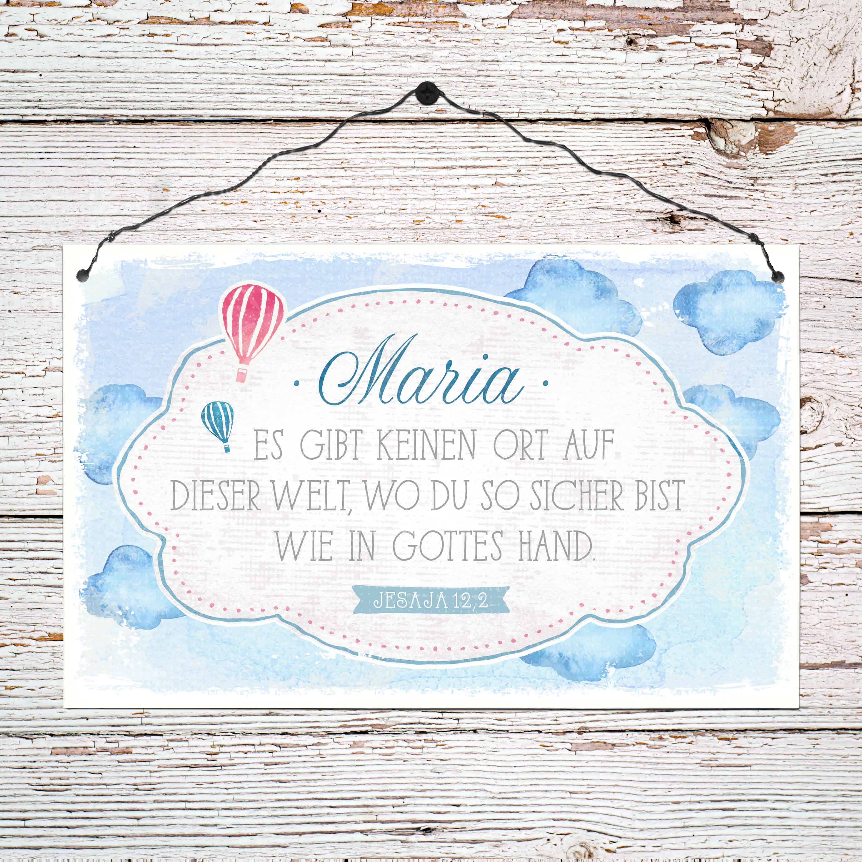 Persönliches Holzschild groß - Wie in Gottes Hand Persönliches Holzschild groß - Wie in Gottes Hand