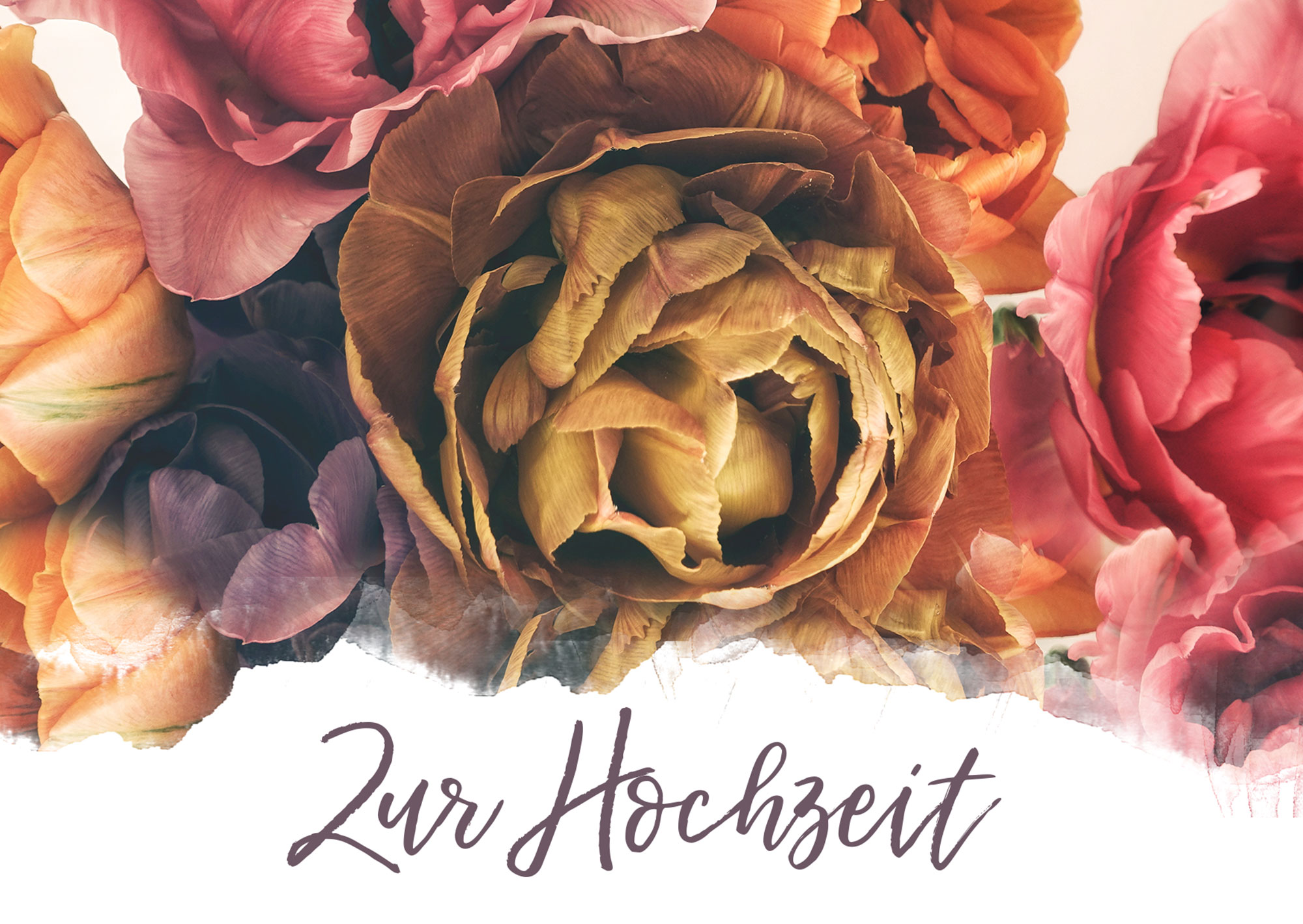 Doppelkarte – Zur Hochzeit (In herzlicher Liebe verbunden) Faltkarte - Zur Hochzeit (In herzlicher Liebe verbunden)