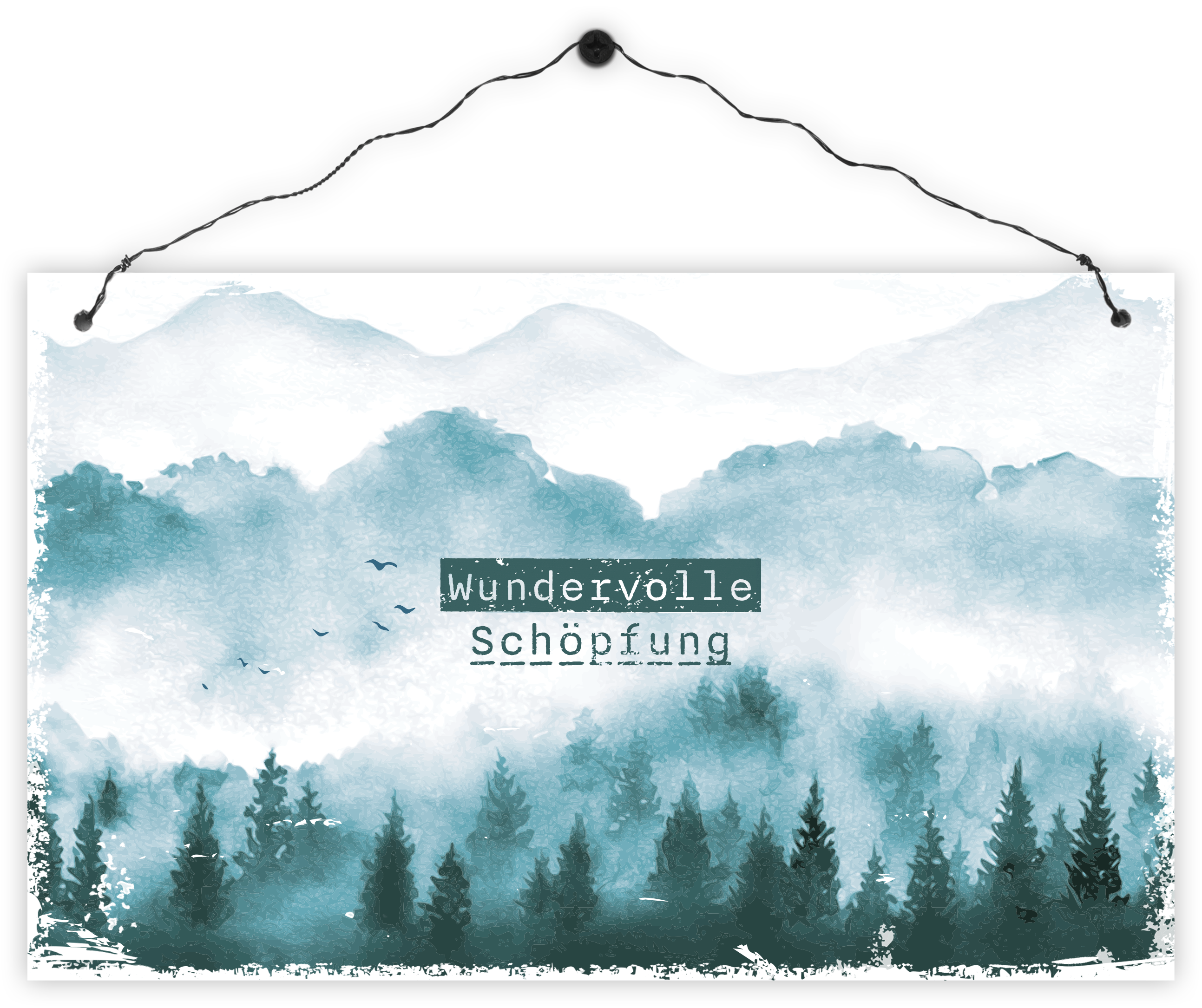 Holzschild rechteckig – Wundervolle Schöpfung Holzschild groß - Wundervolle Schöpfung