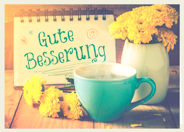 Faltkarte - Gute Besserung (Vase/Tasse) Faltkarte - Gute Besserung (Vase/Tasse)