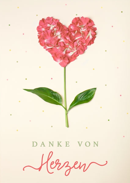 Postkarte - Danke von Herzen (Herzblume) Postkarte - Danke von Herzen (Herzblume)