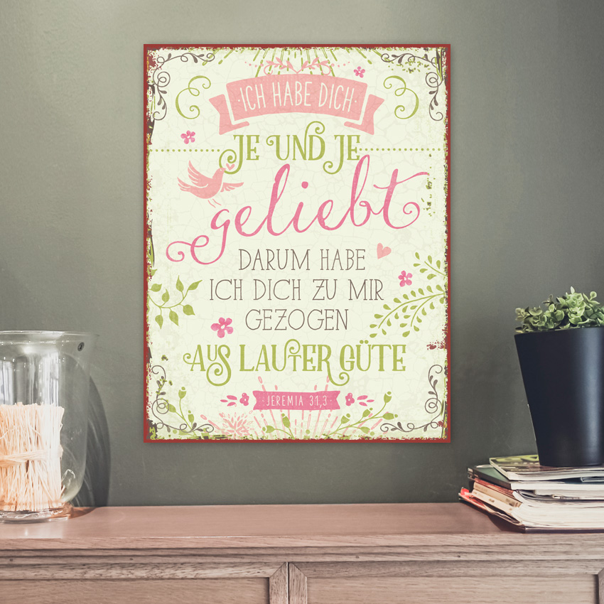 Metallschild groß - Aus Güte geliebt Metallschild groß - Aus Güte geliebt