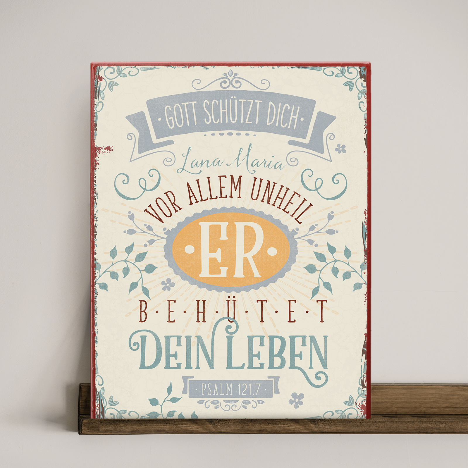 Persönliches Metallschild groß - Gott schützt dich