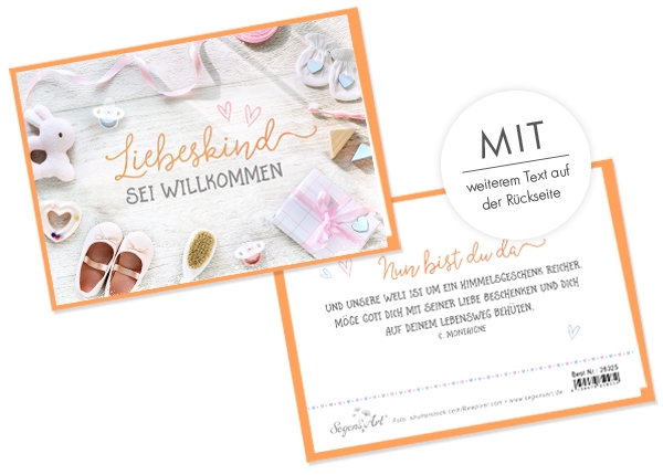 Faltkarte - Liebeskind sei willkommen Faltkarte - Liebeskind sei willkommen