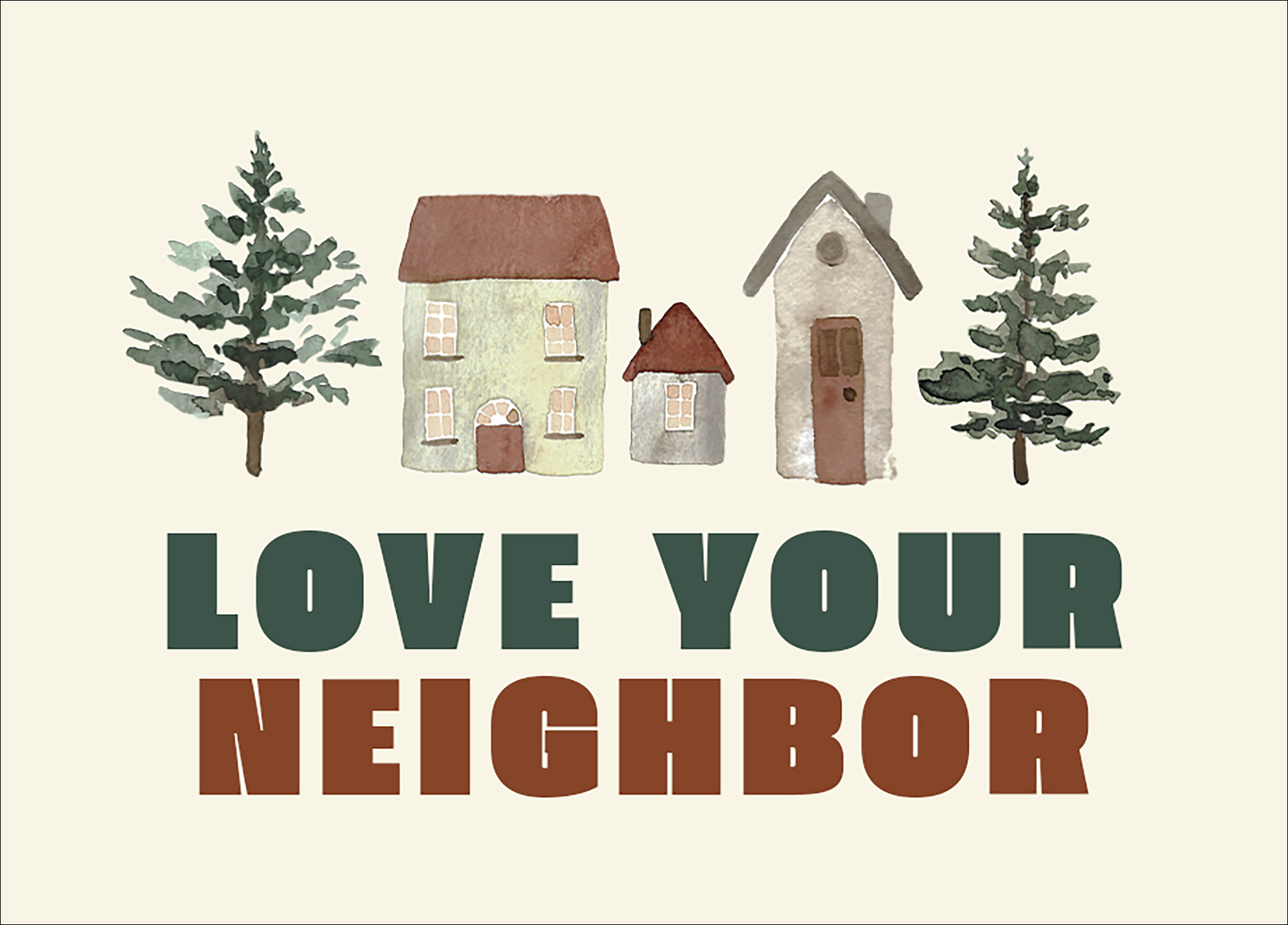 Minigrußkarte - Love your neighbor