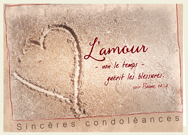 Faltkarte - Sincères condoléances- L'amour Faltkarte - Sincères condoléances- L'amour