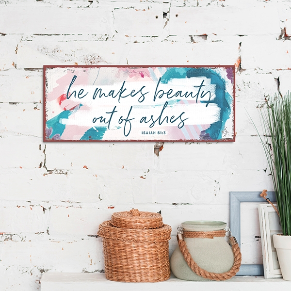 Metallschild lang - He makes beauty Metallschild lang - He makes beauty