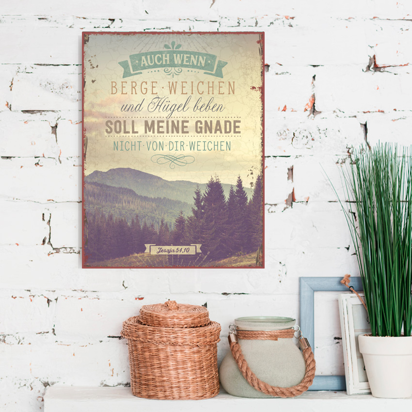 Metallschild groß - Berge und Hügel Metallschild groß - Berge und Hügel