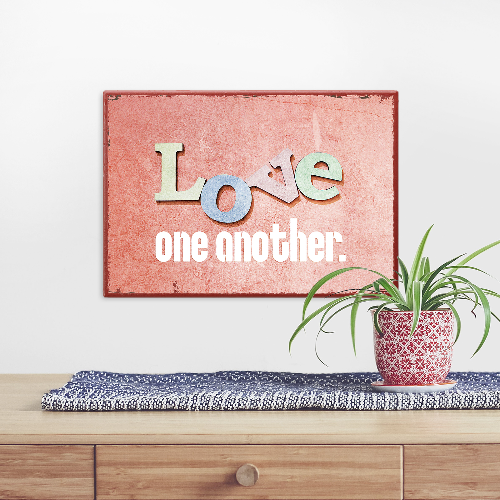 Metallschild klein - Love one another