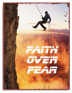 Metallschild groß - Faith over fear