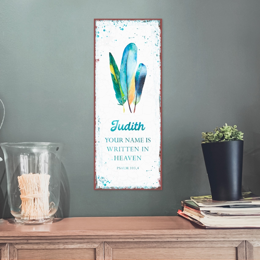 Persönliches Metallschild lang - Written in heaven Persönliches Metallschild lang - Written in heaven