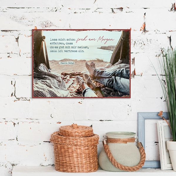 Metallschild klein - Früh am Morgen Metallschild klein - Früh am Morgen