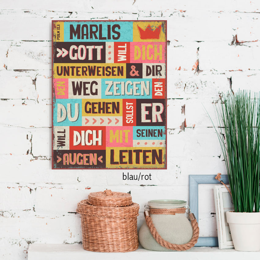 Persönliches Metallschild groß - Gott will Persönliches Metallschild groß - Gott will