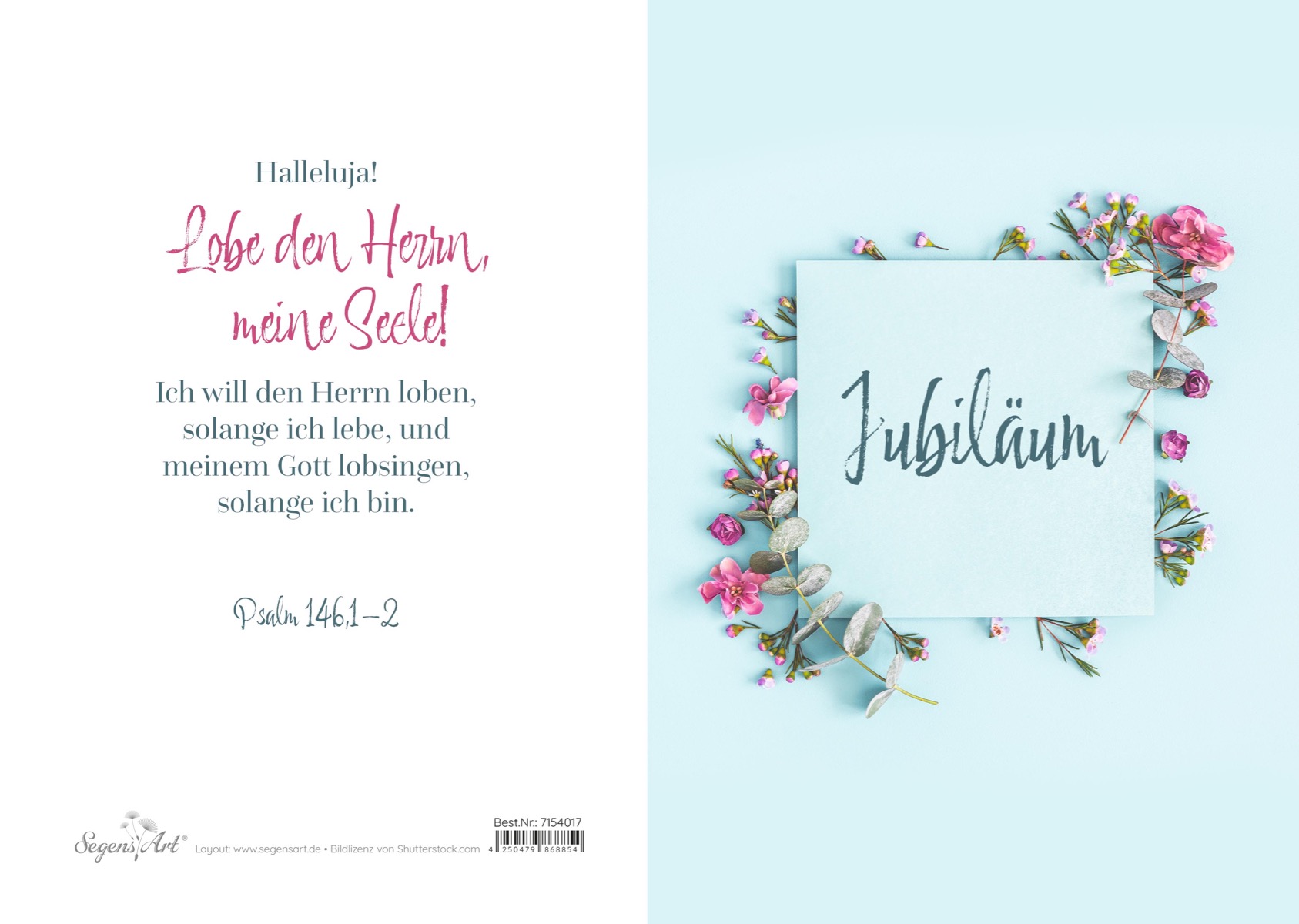 Urkunde – Jubiläum – Karte, Blüten (blau) Urkunde – Jubiläum – Karte, Blüten (blau)