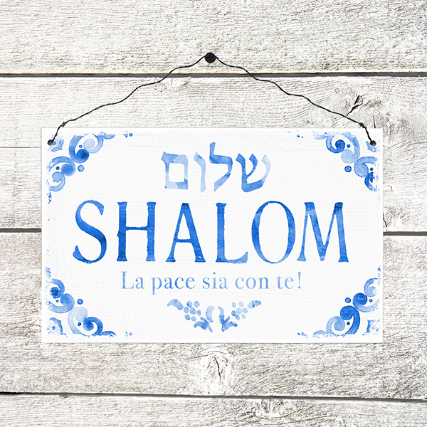 Holzschild groß - Shalom - La pace Holzschild groß - Shalom - La pace