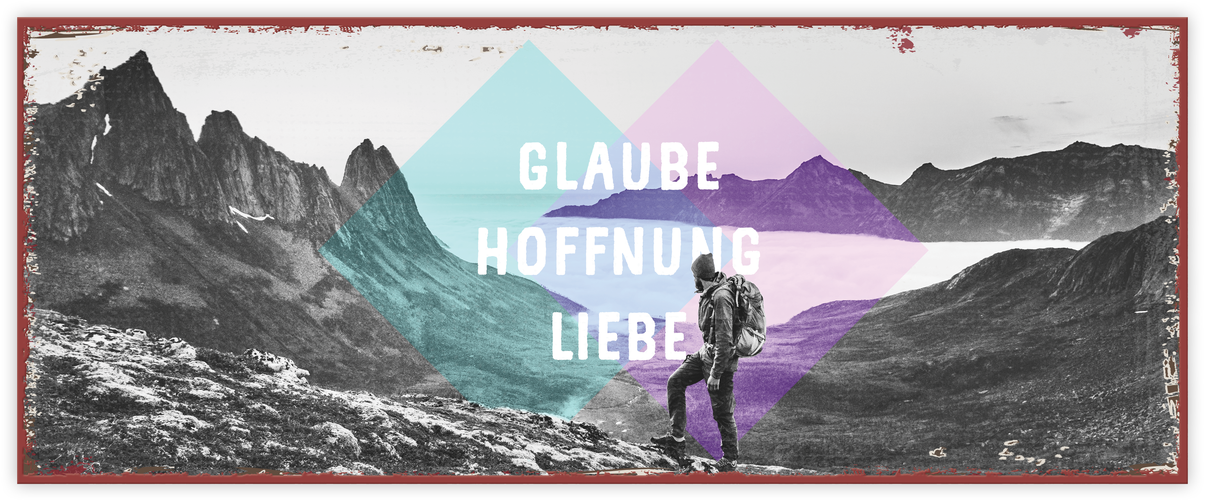 Metallschild lang – Glaube Metallschild lang - Glaube, Hoffnung, Liebe
