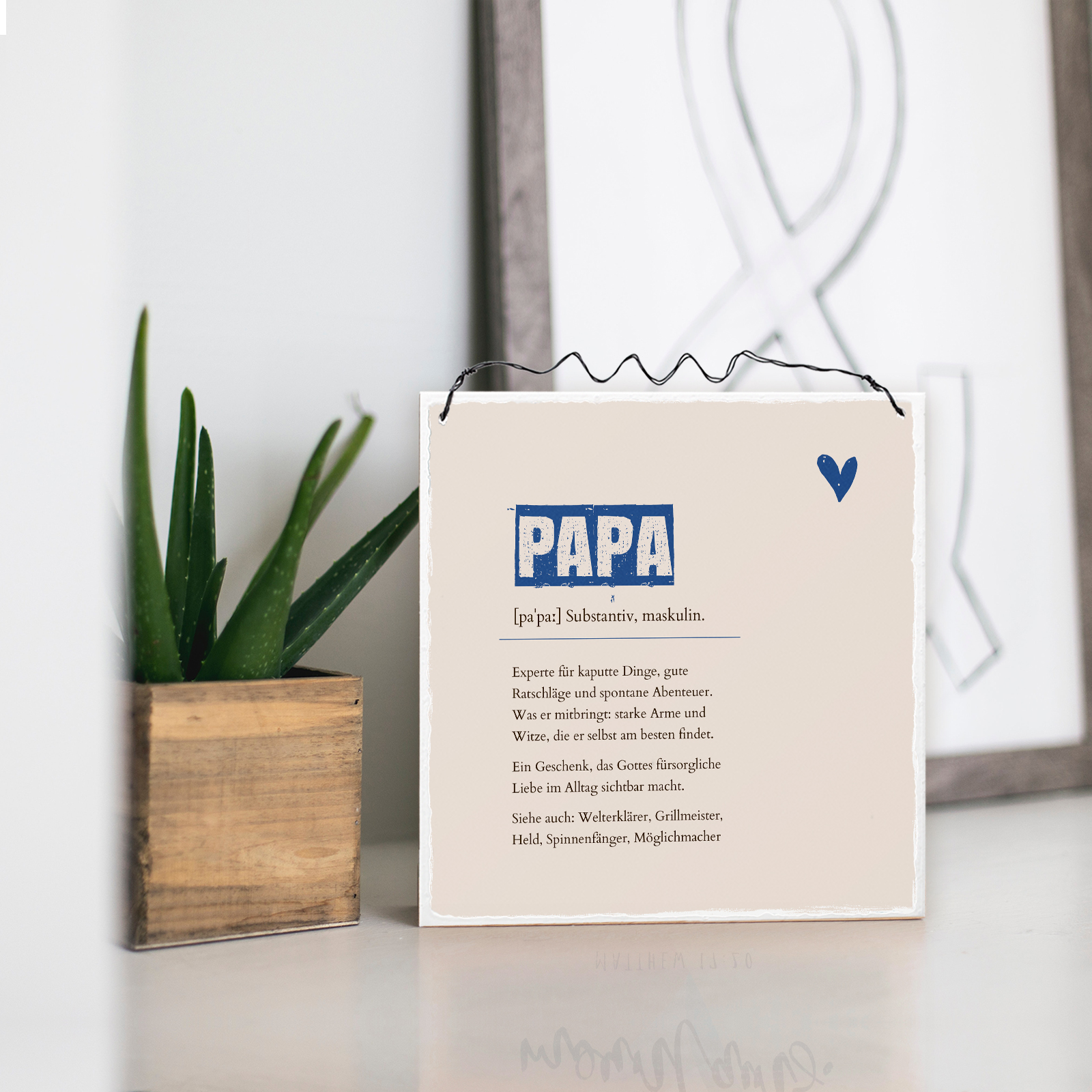 Holzschild klein - Papa - Definition