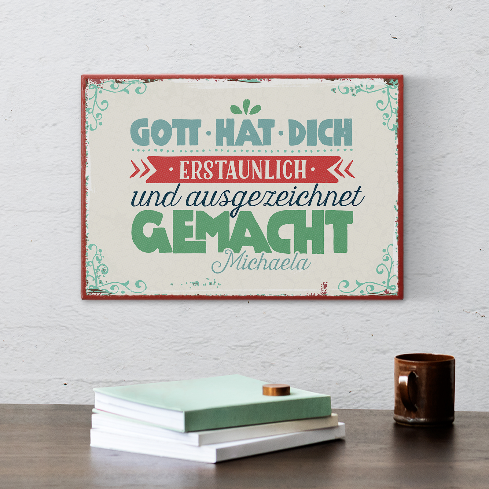 Persönliches Metallschild klein - Erstaunlich und ausgezeichnet