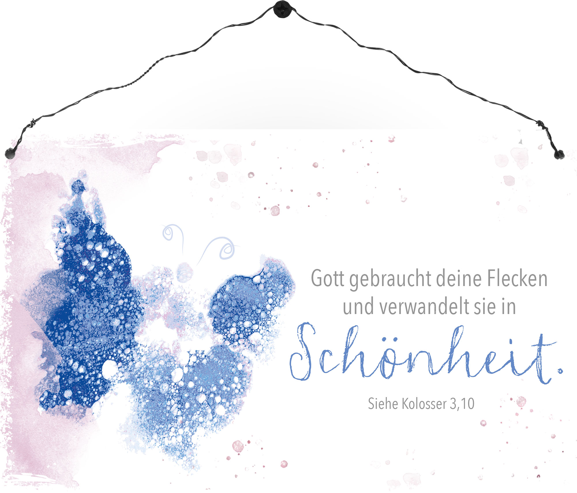 Holzschild rechteckig – Gott verwandelt deine Flecken in Schönheit Holzschild groß - Gott verwandelt deine Flecken in Schönheit