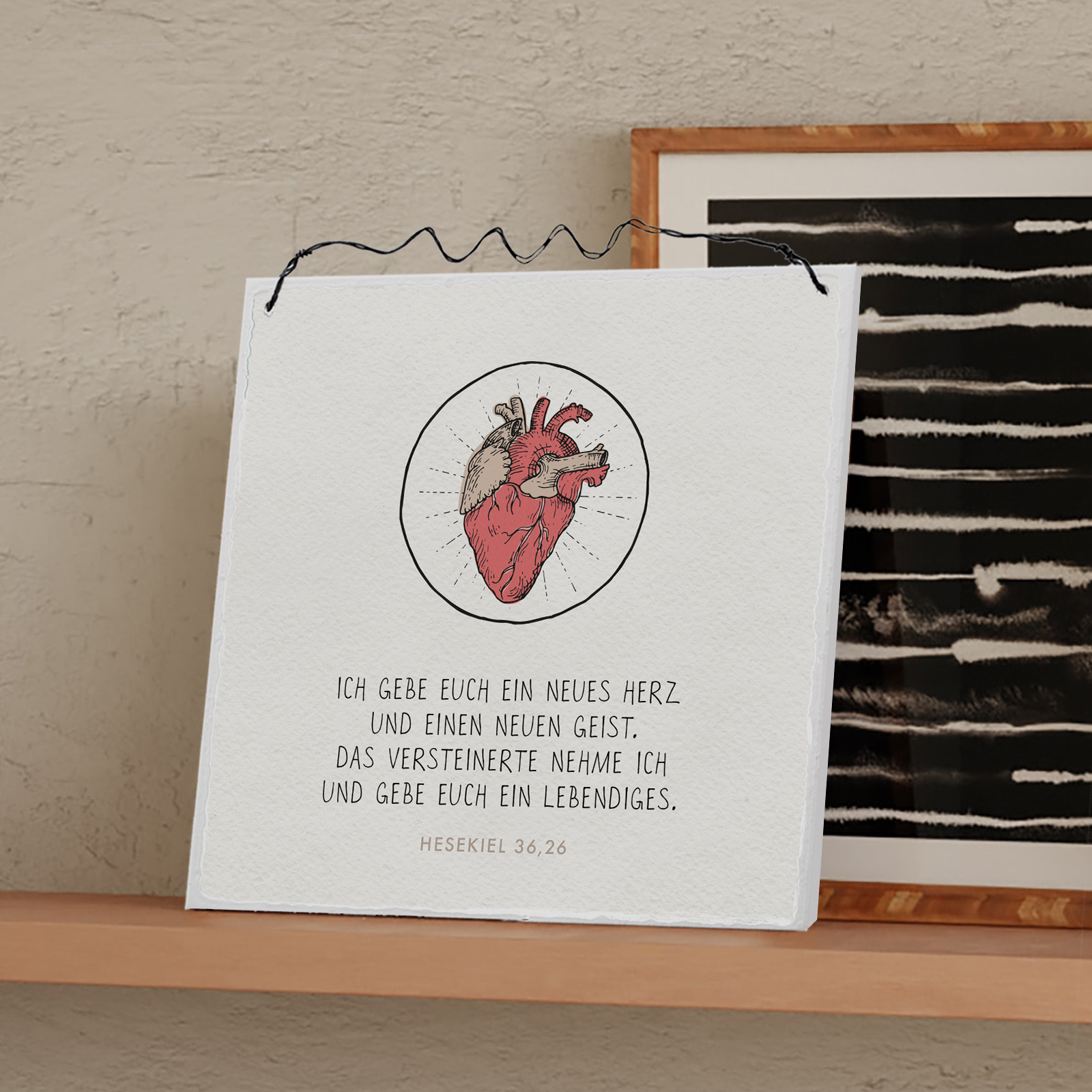 Holzschild klein - Ein neues Herz