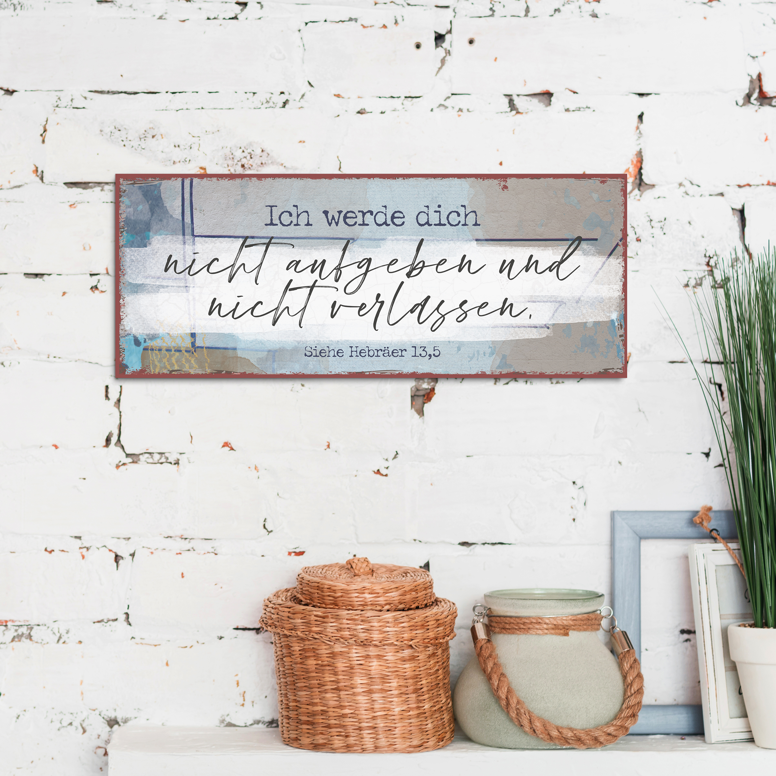 Metallschild lang - Nicht aufgeben Metallschild lang - Nicht aufgeben