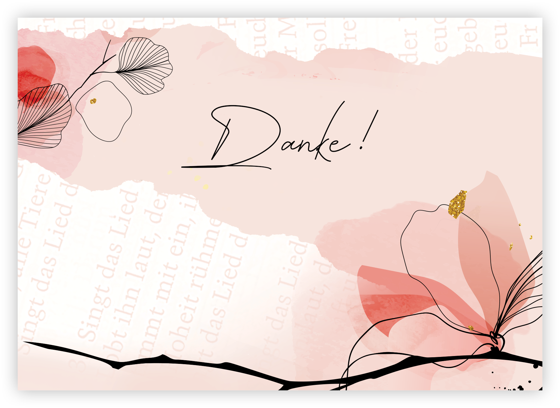 Faltkarte Collage – Danke Faltkarte Naturpapier - Danke